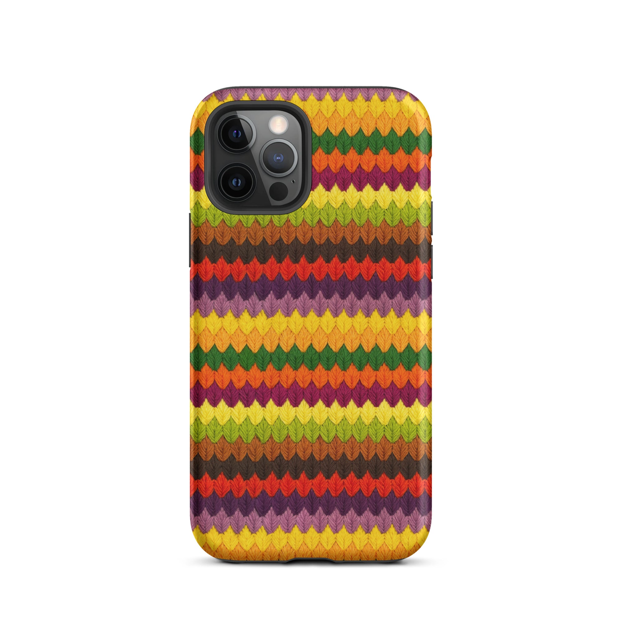 iPhone 12 Pro phone case in autumn colors stripe
