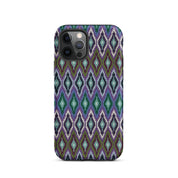 Stitched-look iPhone 12 Pro case in diamonds Bargello design