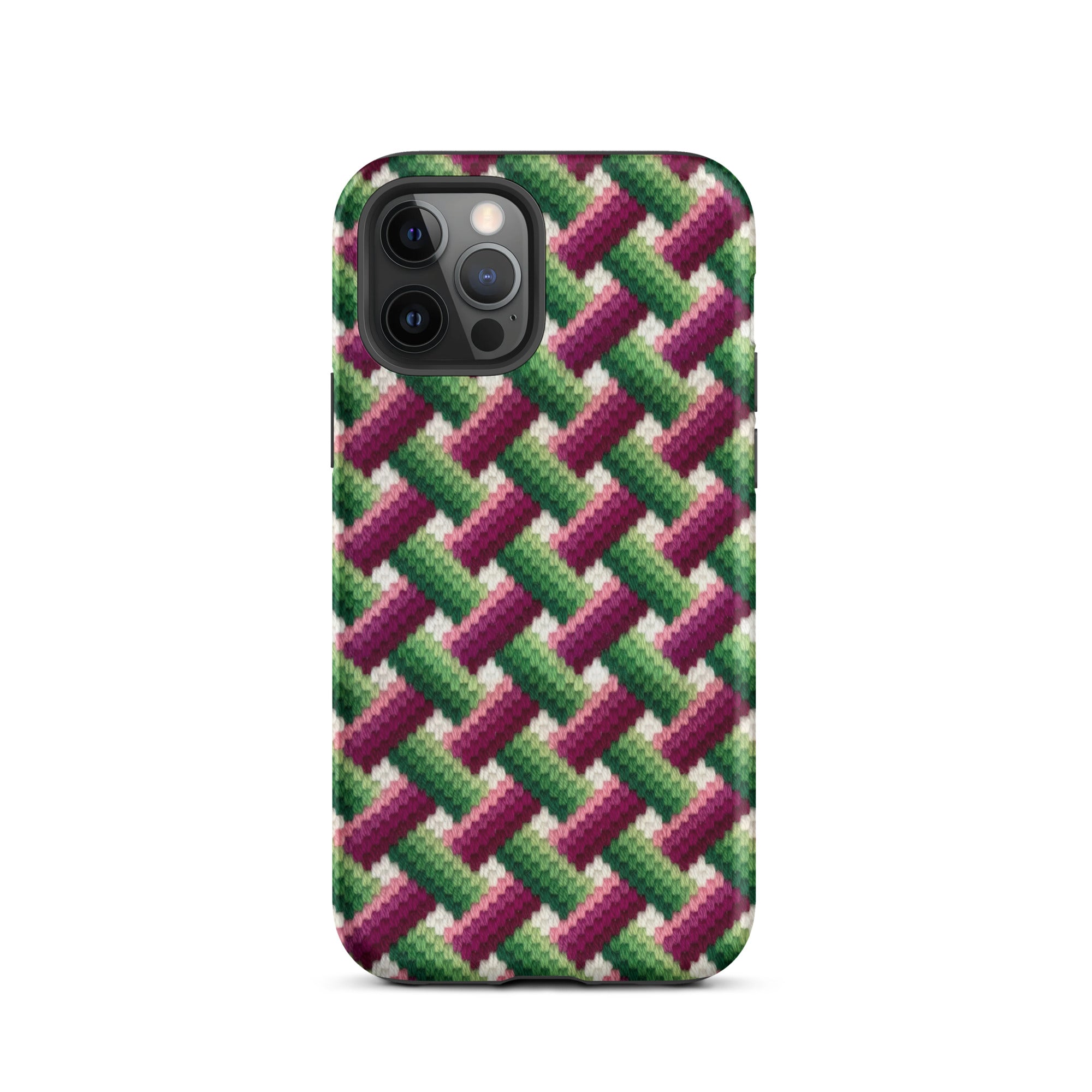 Colorful Bargello basket weave iPhone 12 Pro phone case