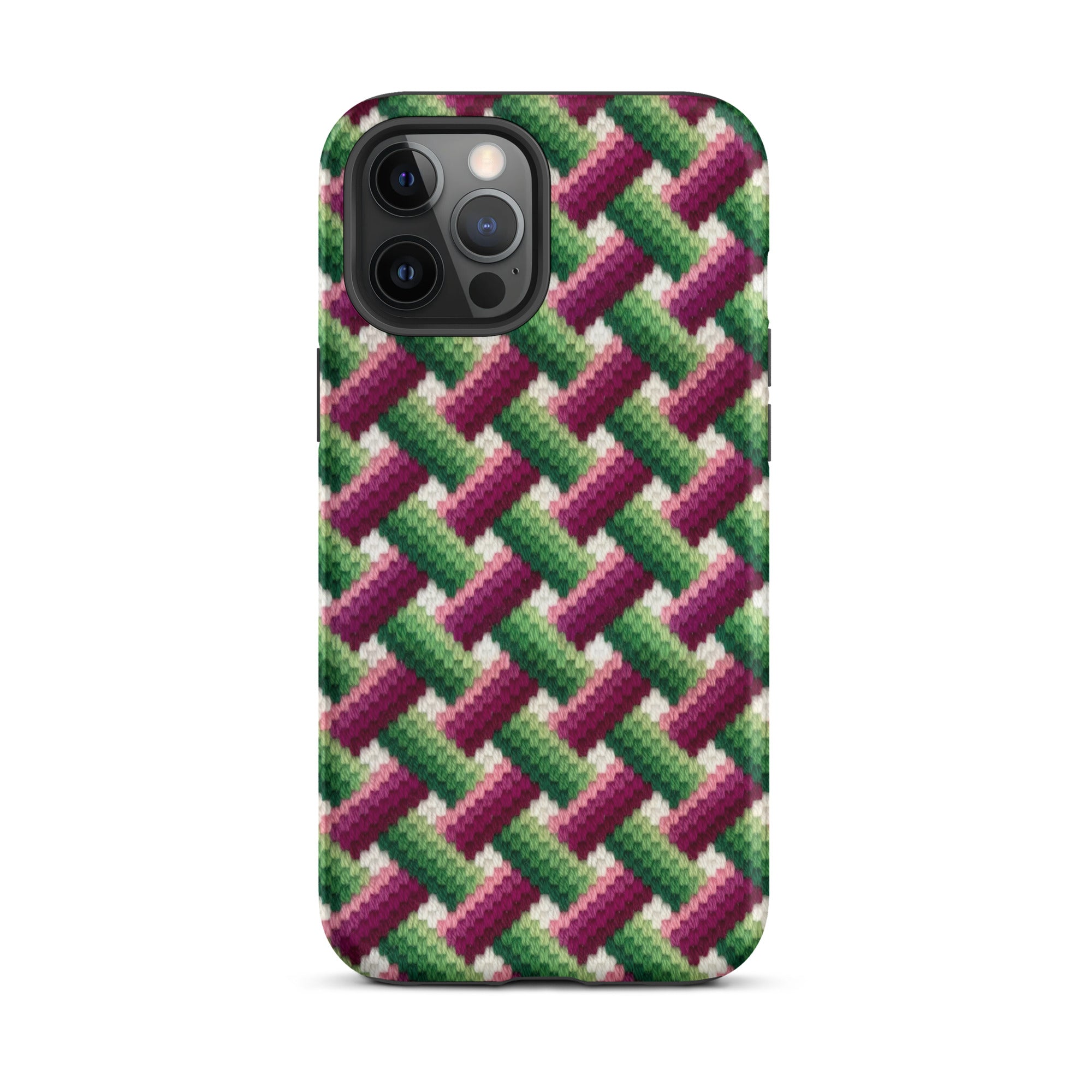 Basket weave Bargello phone case for iPhone 12 Pro Max