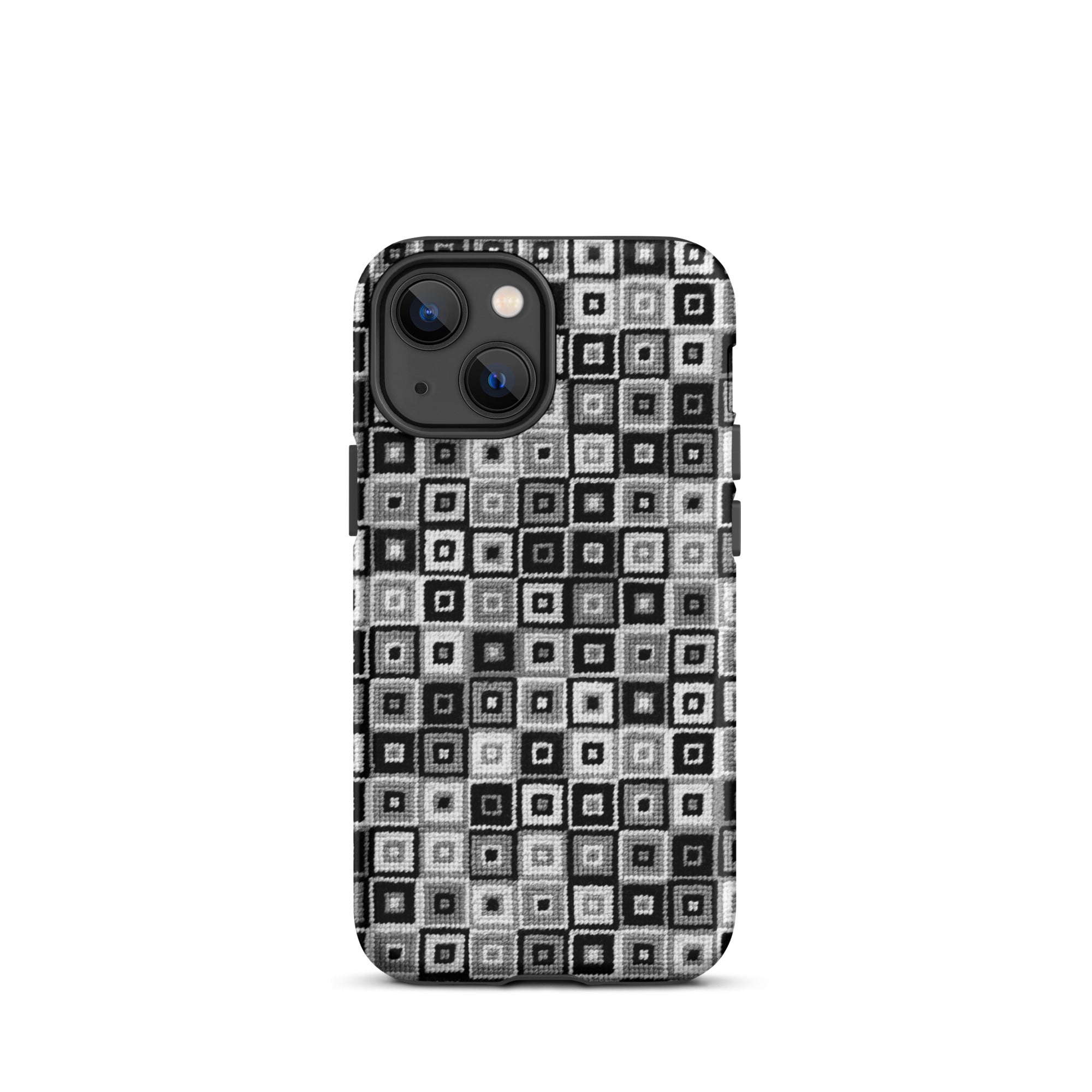 iPhone 13 mini black and white geometric case