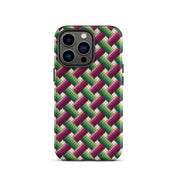 Colorful phone case for iPhone 13 Pro basket weave