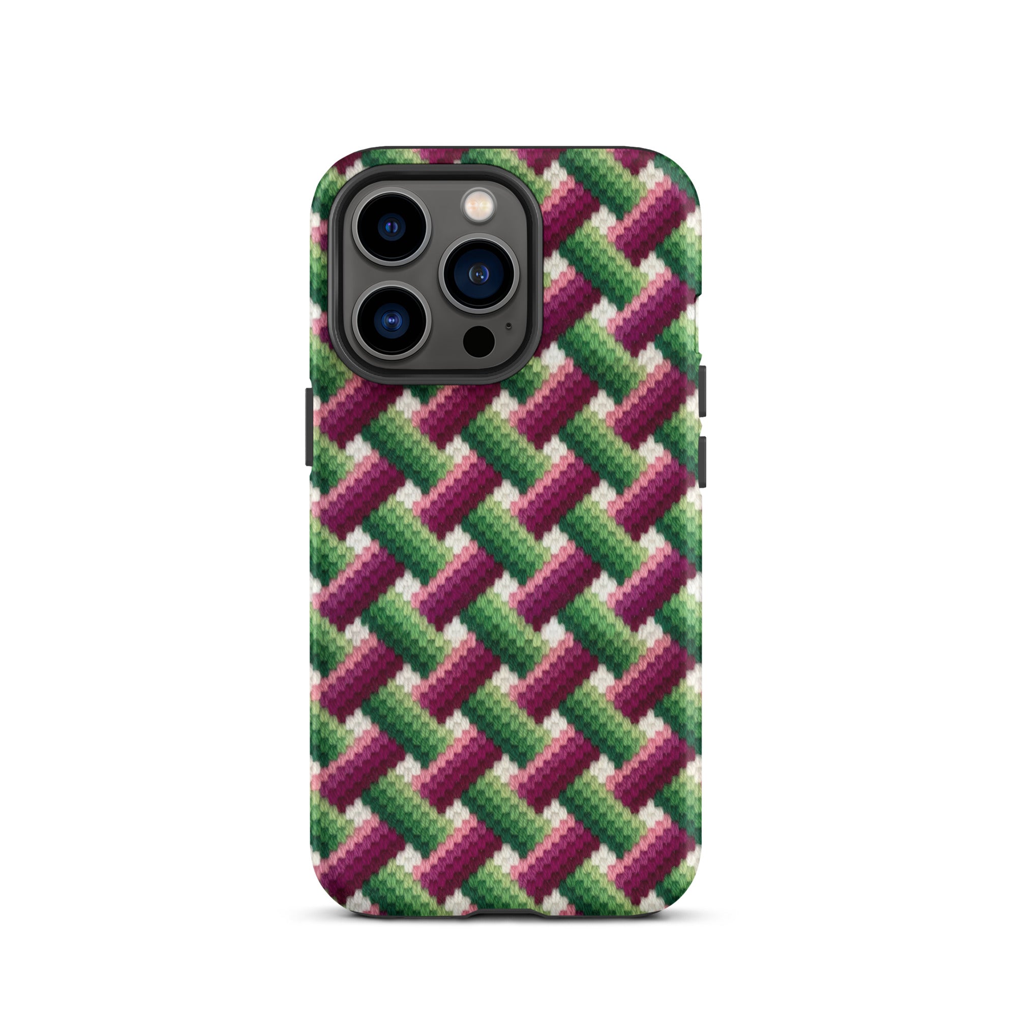 Colorful phone case for iPhone 13 Pro basket weave