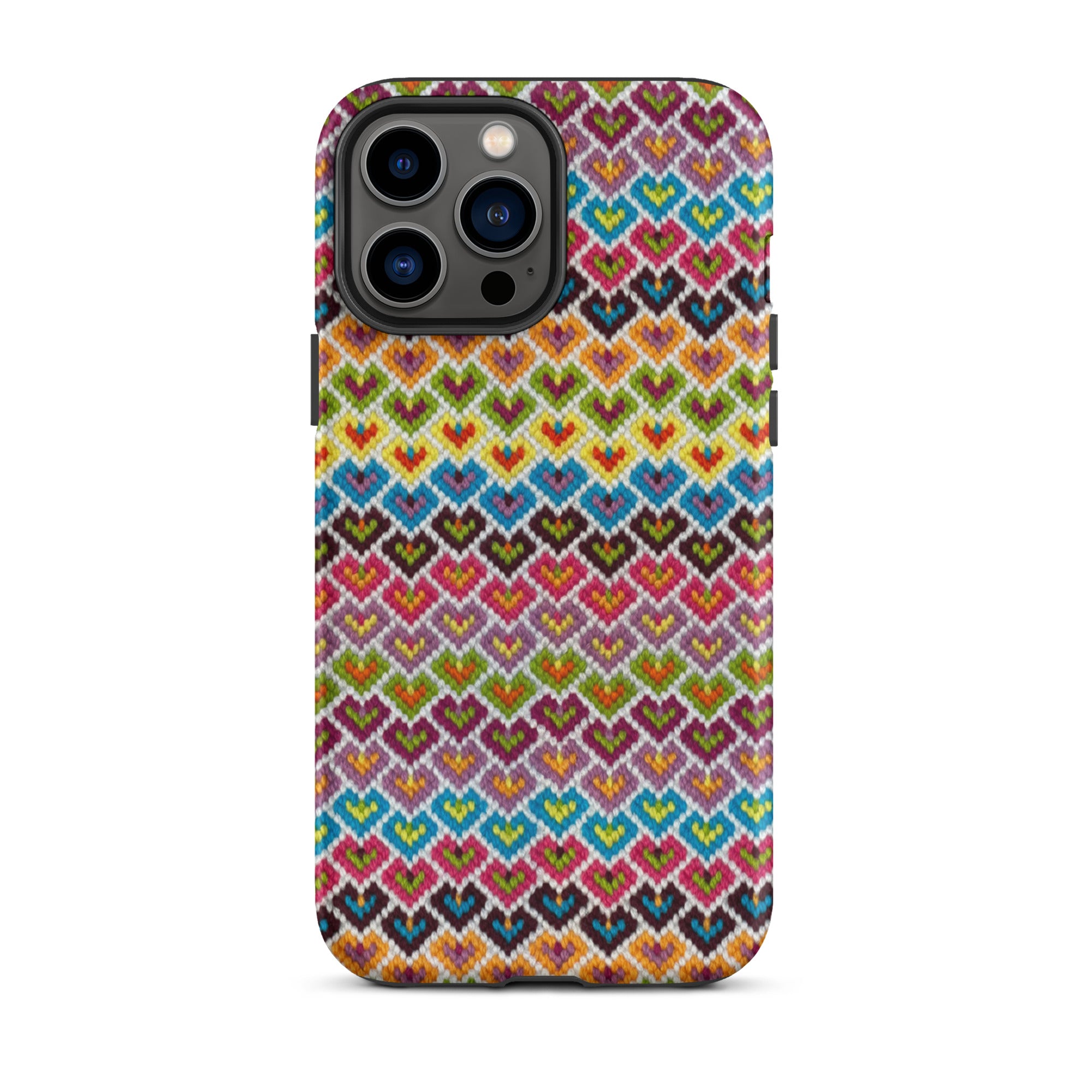 needlepoint heart iPhone 13 Pro Max phone case