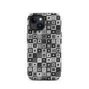 Monochrome black white and grey iPhone 15 case