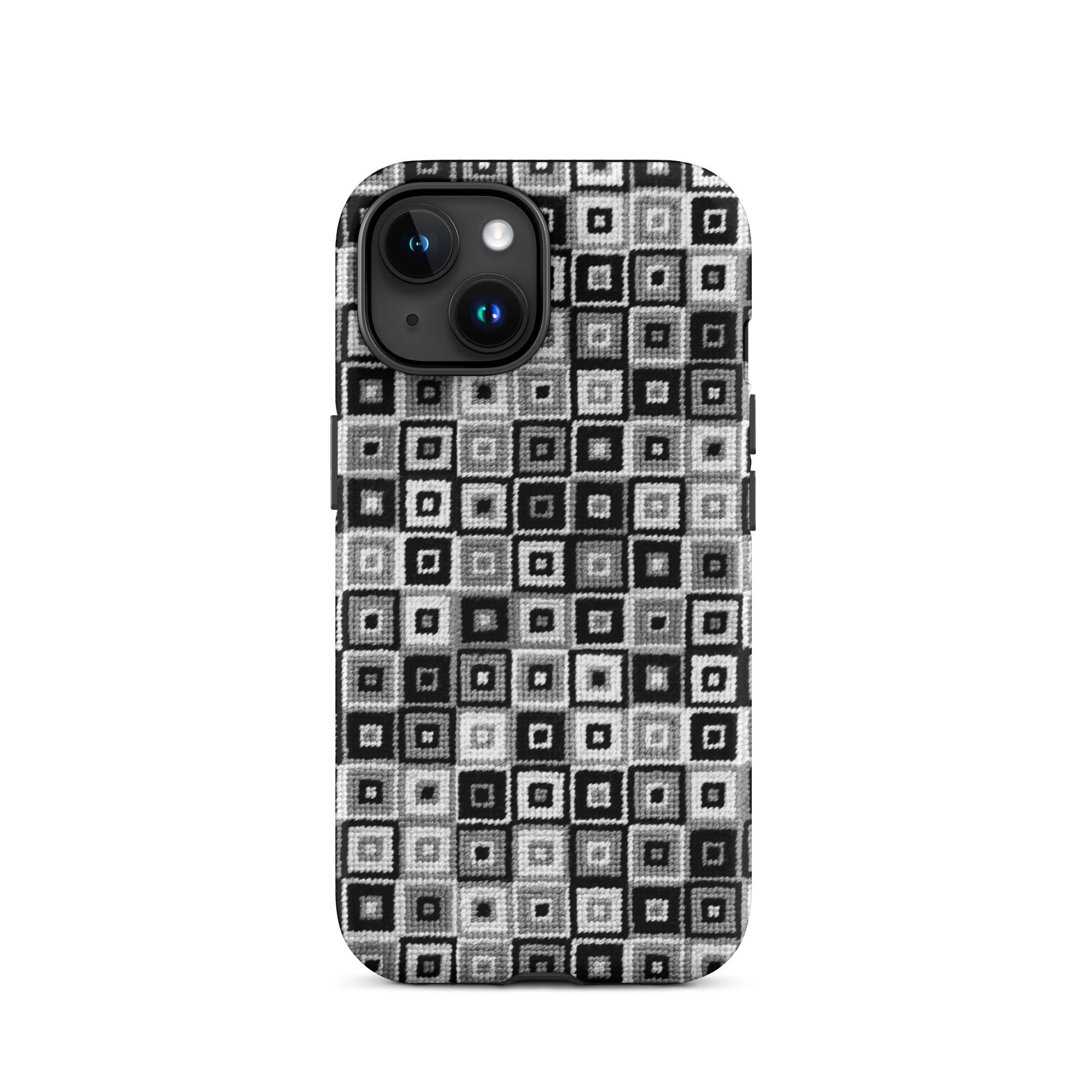 Monochrome black white and grey iPhone 15 case