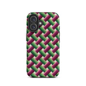 Basketweave iPhone 16 case needlepoint-look
