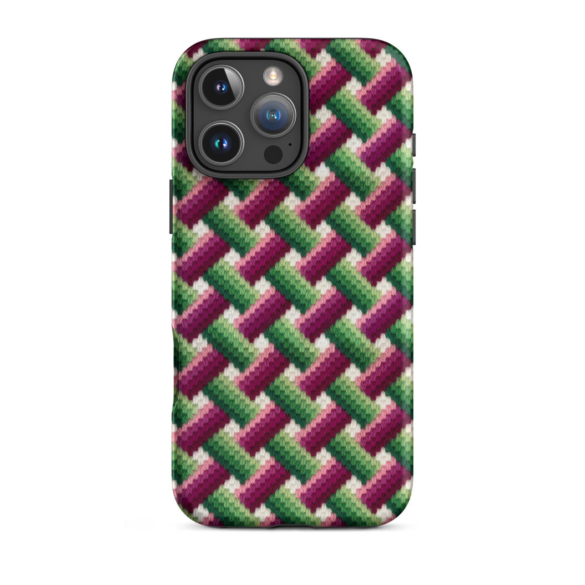 Geometric iPhone 16 Pro Max case basket weave