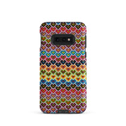 Embroidered candy hearts design Samsung Galaxy s10e phone case