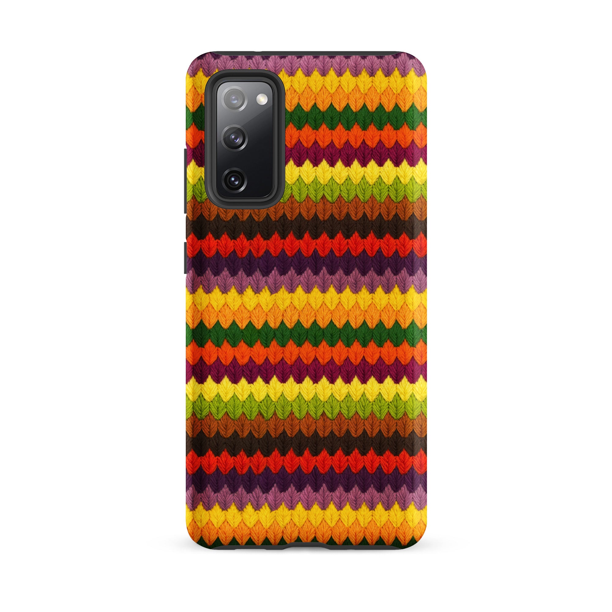 Eye-catching colorful striped Samsung Galaxy s20 fe phone case stitching look