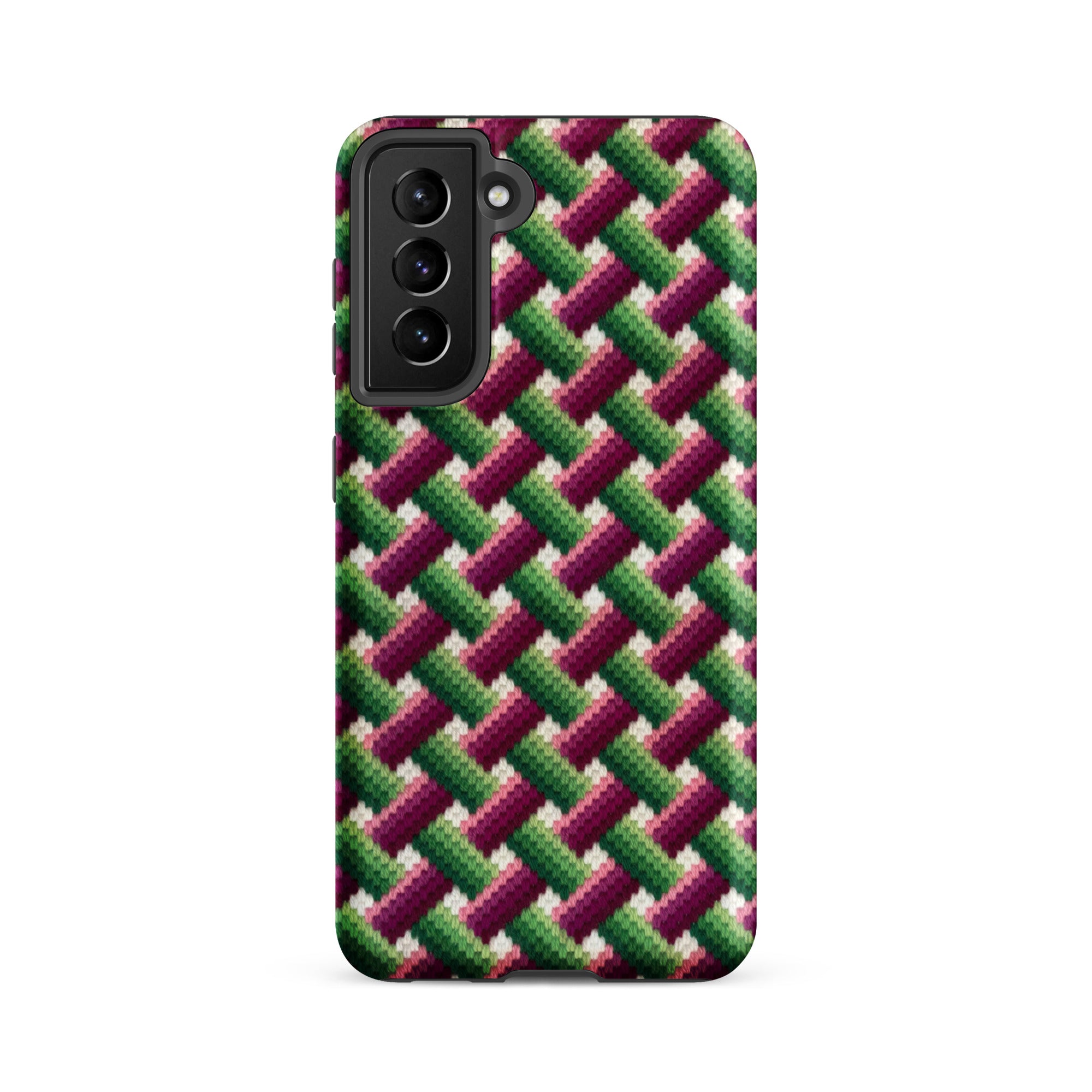 Samsung Galaxy s21 fe phone case basket weave stitched look