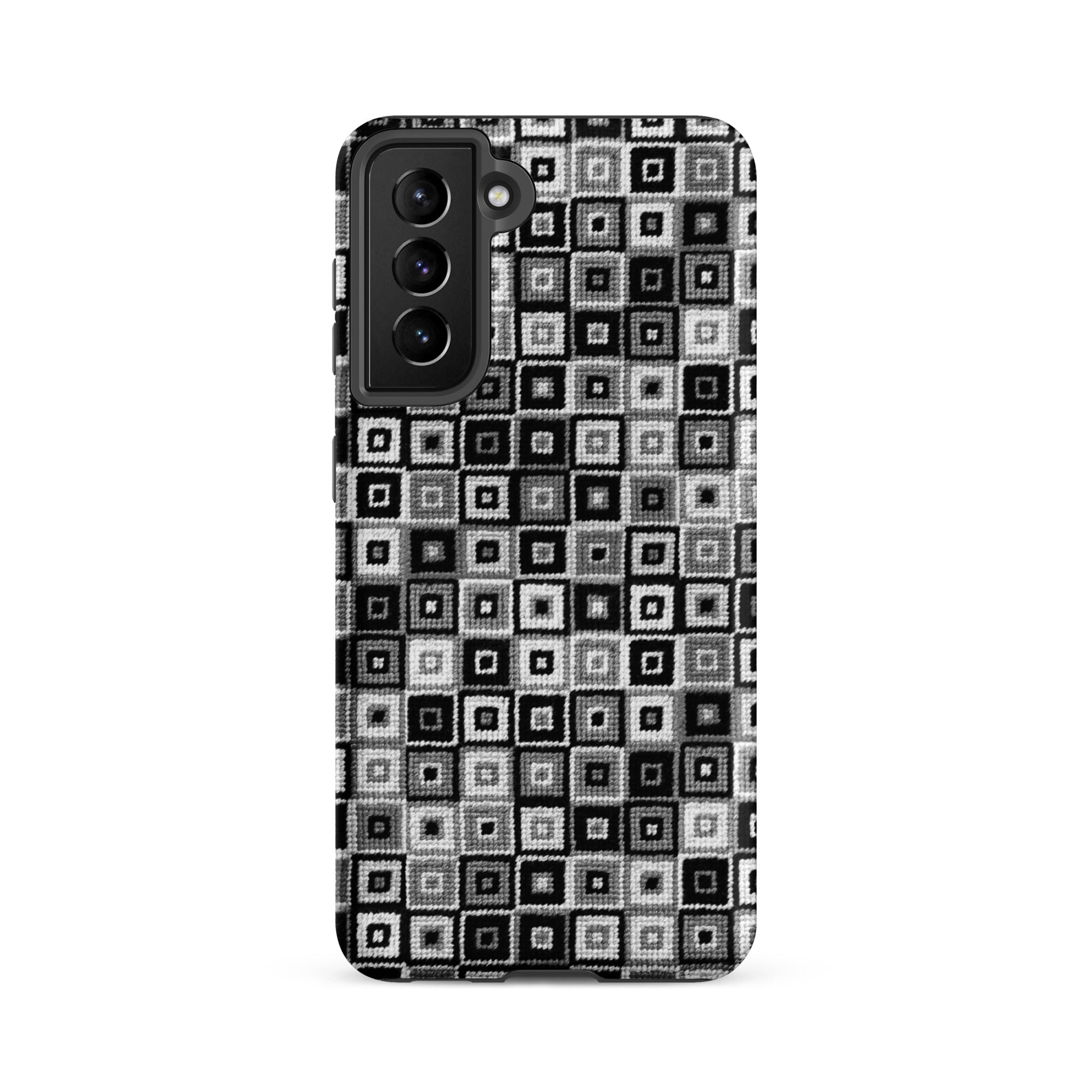 Modern black patterned phone case for Samsung Galaxy s21 fe stitched-look