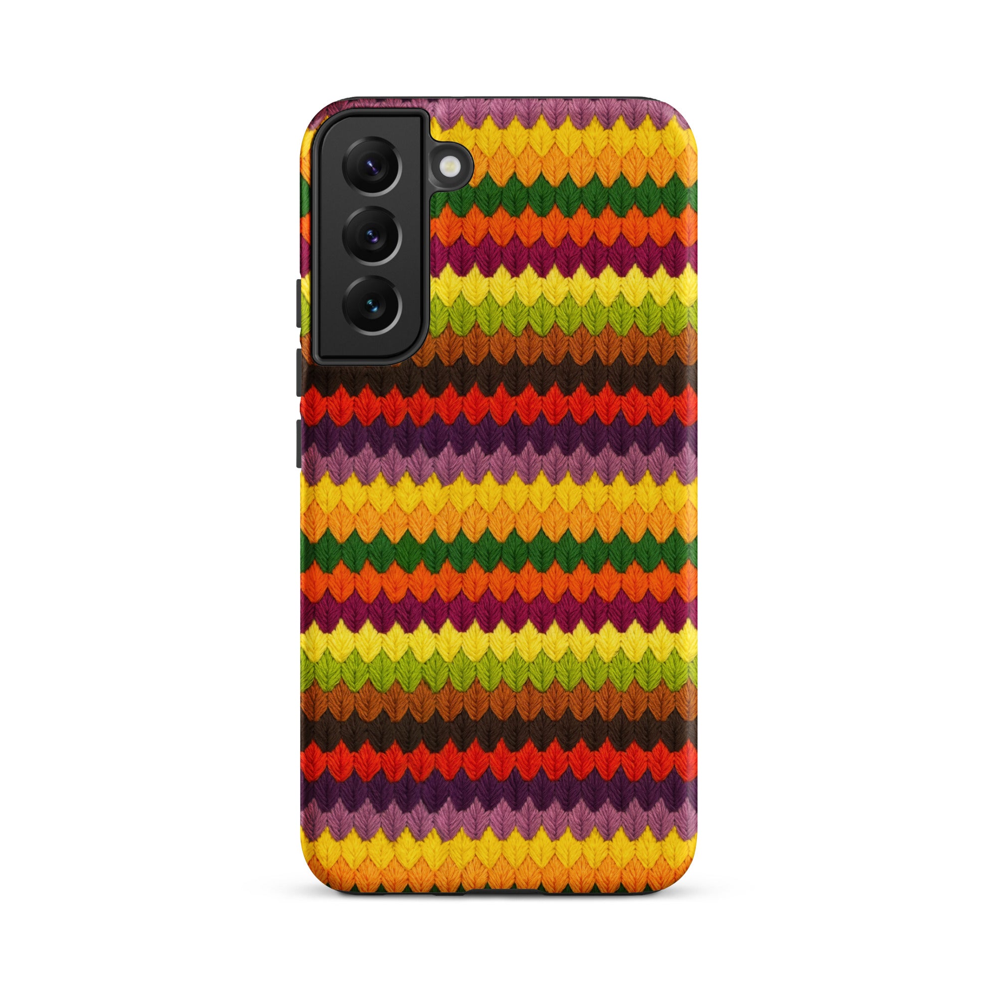 Samsung Galaxy s22 Plus in colorful autumn stripes