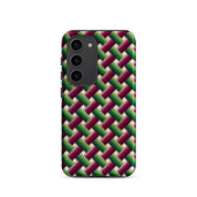 Eye-catching stitched-look Samsung Galaxy s23 in pink, magenta, green and white