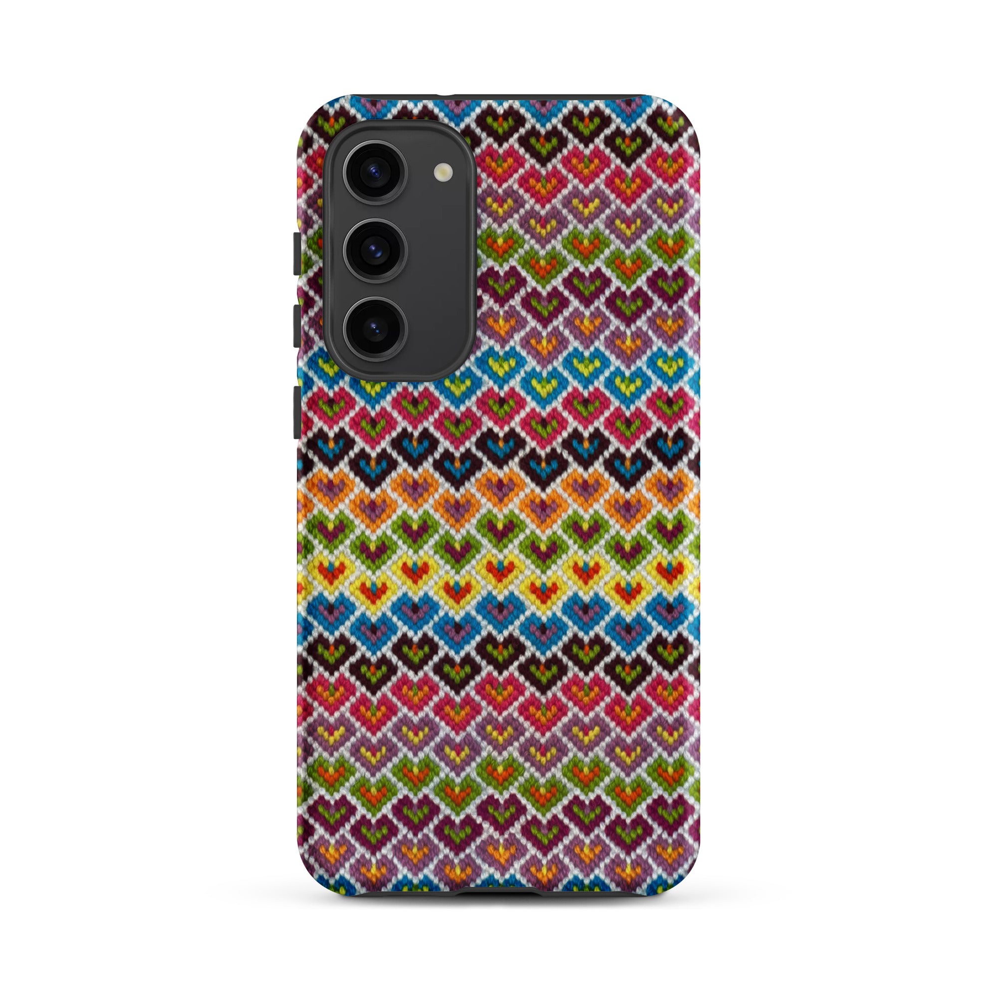 Colorful Hearts Samsung Galaxy s23 Plus Embroidered-Look