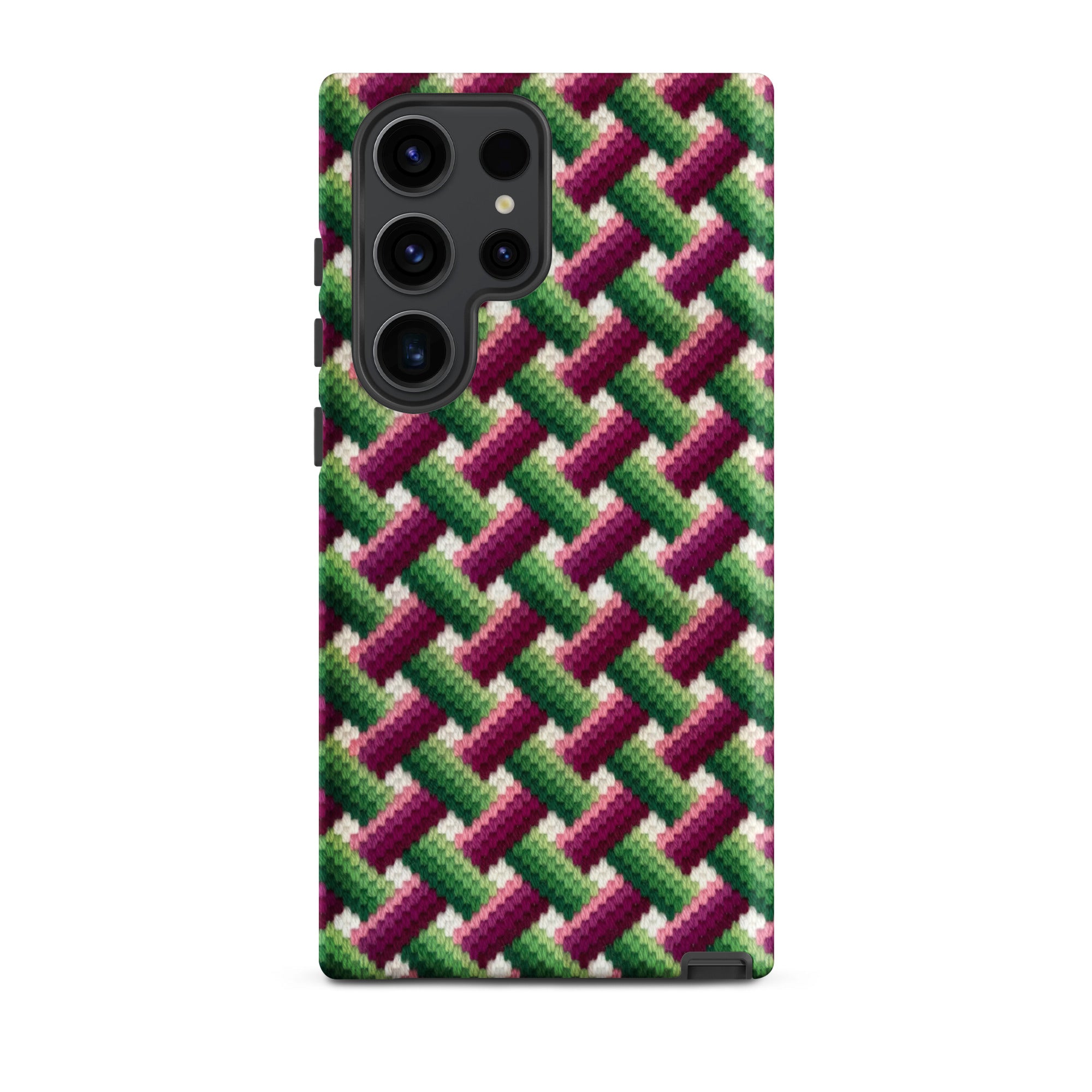 Graphic needlepoint look Samsung Galaxy s23 Ultra phone case