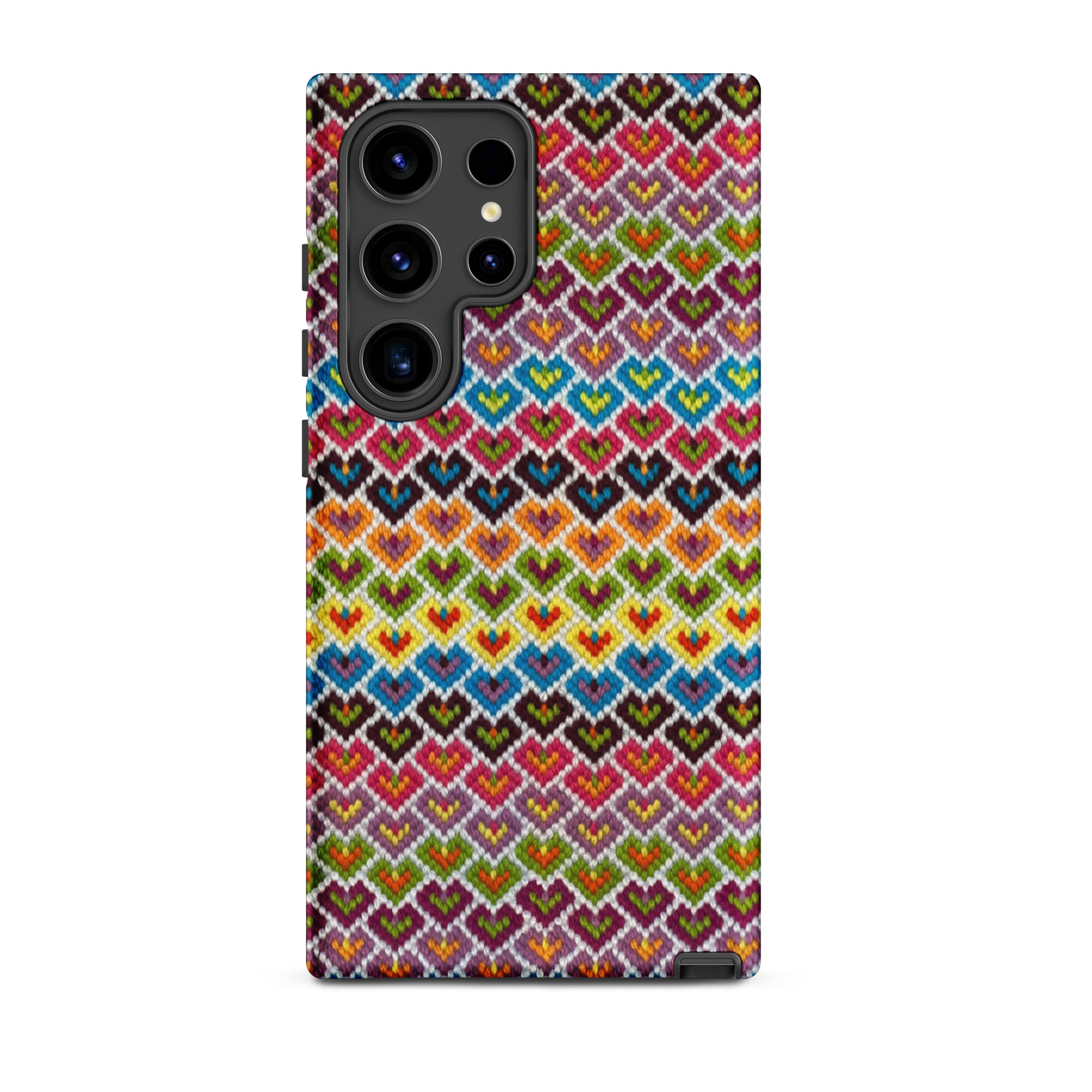 Needlepoint heart design phone case for Samsung Galaxy s24 Ultra